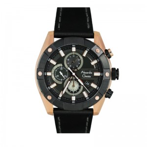 Alexandre Christie AC 6604 Rosegold Black Leather MCLBRBA